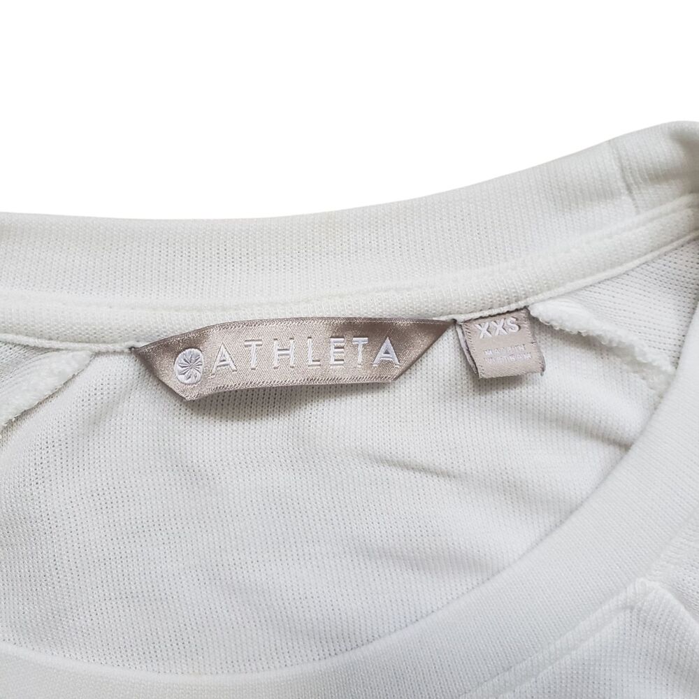 Athleta Serenity Criss Cross Sweatshirt Womens XXS White Modal Activewear - Picture 3 of 11